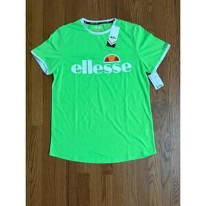 Ellesse Neon Green White lettering‎ Men's Short Sleeve T-Shirt- NWT